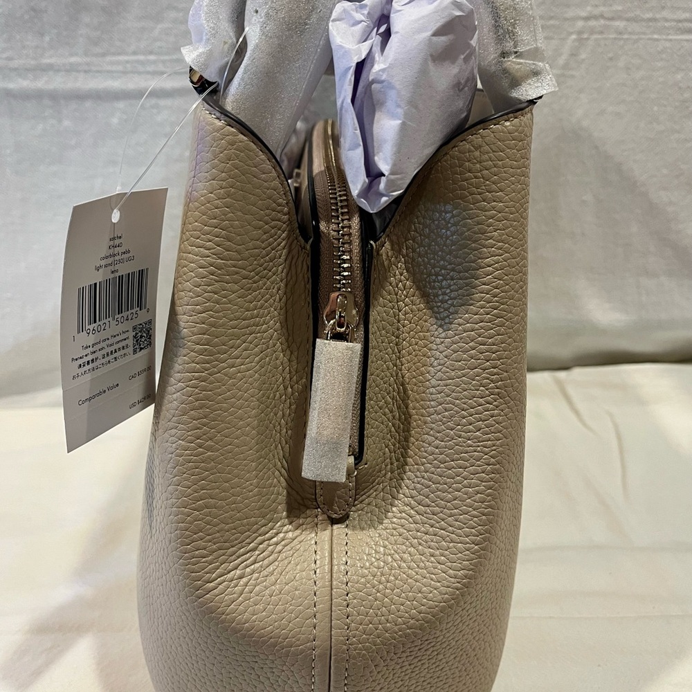 NWT Kate Spade Lena Light Sand Pebb Colorblock Satchel and Bilfold Pair - Picture 7 of 14